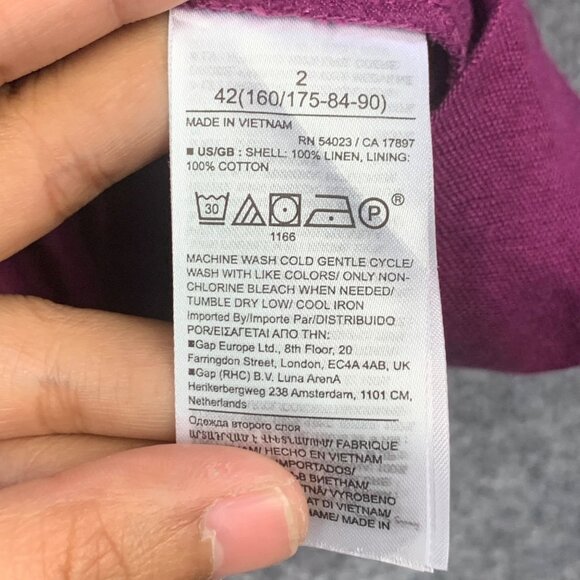 New $169 Banana Republic Kenza Linen Mini Dress in Berry Delicious Size 2 - Picture 13 of 15